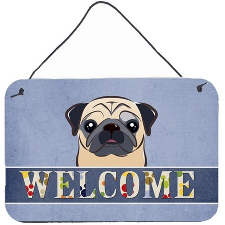 Carolines Treasures Fawn Pug Welcome Wall and Door Hanging Prints BB1448DS812
